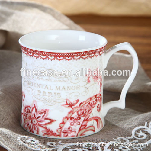 12OZ Elegant Style New Bone China Ceramic Mug of Oriental Manor